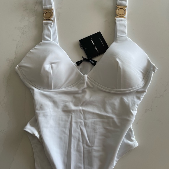 JLUXLABEL white cheeky one piece swim SMALL - Picture 2 of 2